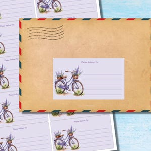 Etichette autoadesive per bicicletta color lavanda, da consegnare a... etichette, 10 etichette per foglio, adesivi rettangolari da 99,1 x 57,0 mm con angoli arrotondati