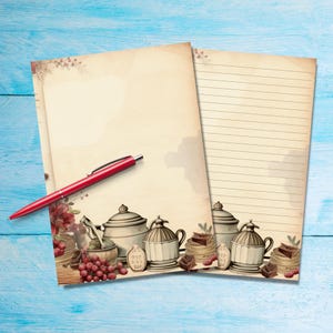 Papel para escribir recetas de abuelas, suministros para amigos por correspondencia, papelería, hojas de notas para escribir cartas lindas tamaño A5, papel para notas con o sin líneas