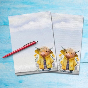 Papel de carta A5 Cloudy Days, Papel de carta com ou sem pauta para a primavera, Suprimentos para amigos por correspondência, Bloco de notas com tema de correio postal feliz