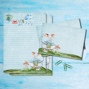 Set di cancelleria per lettere Wash Day in formato A5 con buste abbinate, graziosi articoli per amici di penna, kit per posta ordinaria, fogli a righe o non a righe.