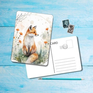 Foxes Postcard set di 5, cartolina formato A6 con angoli arrotondati, bellissima cartolina illustrata postcrossing 14,8 cm x 10,5 cm immagine 6