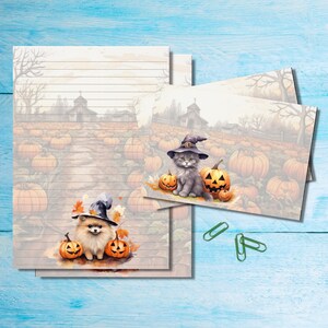 Set di cancelleria Pumpkin Patch, carta da lettere A5 con buste abbinate, graziosi articoli per amici di penna, kit per posta ordinaria, fogli a righe/non a righe
