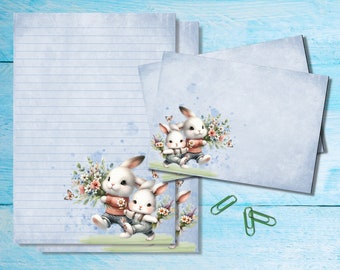 Juego de papelería para escribir cartas Picking Flowers A5, bonitos suministros para amigos por correspondencia, hojas de kit Snailmail con sobres y pegatinas a juego