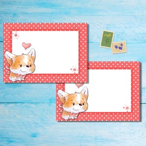 Confezione da 5 o 10 buste Little Corgis, buste Happy Mail per lettere di amici di penna, buste postali formato C6