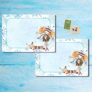 Lindos sobres de invierno, paquete de 5 o 10, sobres de correo alegres para cartas de amigos por correspondencia, sobres de tamaño C6 para enviar por correo