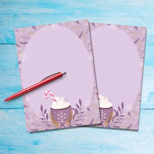 Carta da lettere A5 Sugar Plum Cocoa, Forniture per amici di penna, Fogli di lettere a righe o non a righe, Carta da lettere con o senza righe