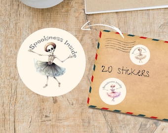 Paquete de pegatinas de bailarines espeluznantes, etiquetas redondas mate para sobres recortadas individualmente, sellos/pegatinas para álbumes de recortes/planificadores, lindos suministros para amigos por correspondencia