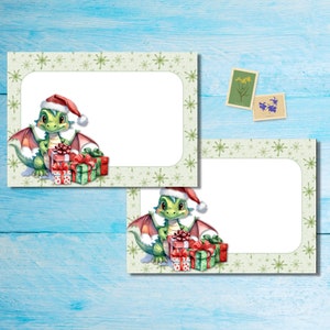 Buste di Natale Drago confezione da 5 o 10, buste Happy Mail per lettere di amici di penna, buste postali formato C6
