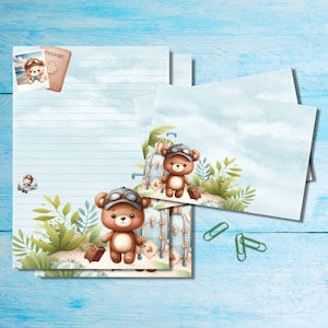Juego de papelería para escribir cartas de vacaciones (tamaño A5), kit de sobres a juego para correo postal, hojas de papel rayado o sin rayar
