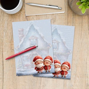 Papier à lettres Mr et Mme Claus A5, Fournitures pour correspondants, Papeterie feuilles avec ou sans lignes, Joli papier à lettres avec ou sans lignes