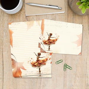 Set di cancelleria A5 Autumn Dance, graziosi articoli per amici di penna, kit per posta ordinaria, fogli a righe o bianchi con buste abbinate