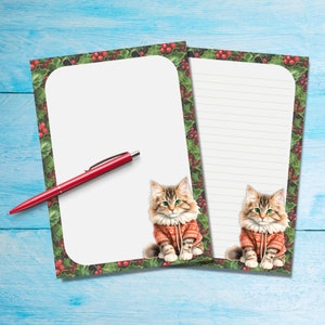 Papel para escrever cartas Holly the Cat A5, suprimentos de papelaria para amigos, folhas de papel para cartas fofas forradas ou sem forro para correspondência feliz