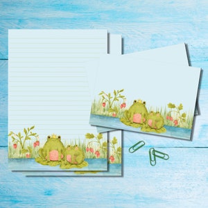Juego de papelería para escribir cartas Strawberry Frog A5, bonitos suministros para amigos por correspondencia, hojas de kit Snailmail con sobres y pegatinas a juego