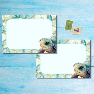 Buste Sea Turtle confezione da 5 o 10, buste Happy Mail per lettere di amici di penna, buste postali formato C6
