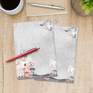 Scarecrow A5 letter writing paper, Pen pal supplies, Stationery lined or unlined note sheets, Cute notepaper with or without lines