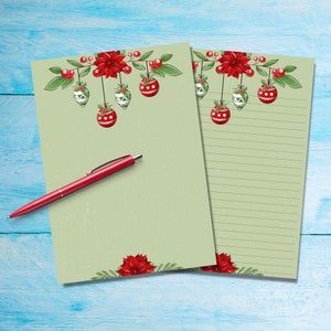 Papel para cartas tamaño A5 con decoraciones festivas, suministros para amigos por correspondencia, hojas de papelería con o sin líneas, papel para notas con o sin líneas
