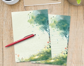 One Fine Day A5 letter writing paper, stationery unlined or lined notepaper sheets, pen pal supplies