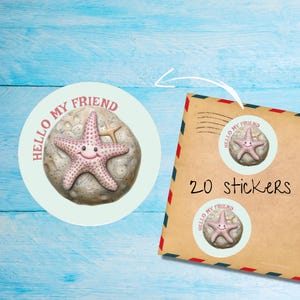 Paquete de pegatinas de sirenas y amigos, lindas etiquetas de correo feliz redondas cortadas individualmente, suministros para amigos por correspondencia para decorar sobres