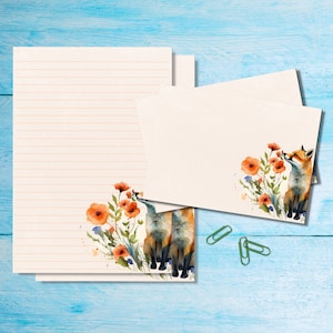 Set di cancelleria Pretty Fox formato A5, graziosi articoli per amici di penna, kit per posta ordinaria, fogli a righe o non a righe con buste abbinate