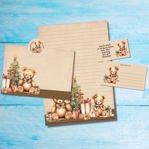 Regalos para Teddies, kit de escritura de cartas por correspondencia a juego, papel de escritura A5, sobres, etiquetas de dirección, etiquetas PDT, pegatinas redondas de correo feliz