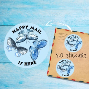 Confezione di adesivi Midnight Butterflies, graziose etichette postali rotonde opache e tagliate singolarmente, articoli per amici di penna per decorare buste