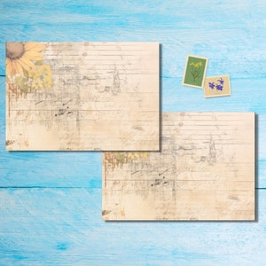 Paquete de sobres de flores descoloridas de 5 o 10, suministros para escribir cartas de amigos por correspondencia, despegar y sellar, sobre c6 de correo feliz decorado
