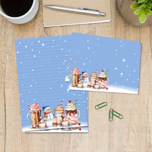 Frosty Drinks A5-brief schrijven penvriend briefpapier set, bijpassende enveloppen benodigdheden kit, gelinieerde of ongevoerde briefpapiervellen