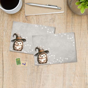 Magical Hedgehog envelopes pack of 5 or 10, Pen pal supplies, Envelopes for happy mail letters, C6 size post able envelopes