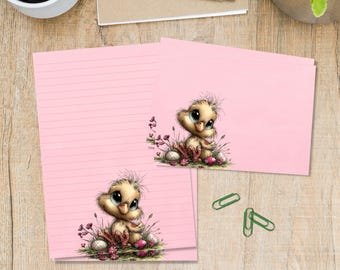 Eager for Easter A5 letter writing stationery set, Cute penpal supplies pack, Snailmail kit with matching A5 sheets envelopes & stickers