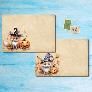 Buste Halloween Foxes confezione da 5 o 10, buste Happy Mail per lettere di amici di penna, buste postali formato C6