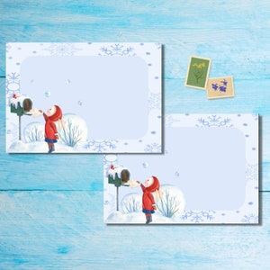 Paquete de 5 o 10 sobres para correo de invierno, sobres Happy Mail para cartas a amigos por correspondencia, sobres con envío postal tamaño C6