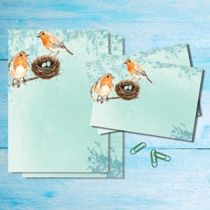 Set di cancelleria Robin Nest A5, pacco di lettere a righe o senza righe, carta per appunti acquerellabile, articoli per amici di penna, fogli e buste per scrivere tramite posta ordinaria