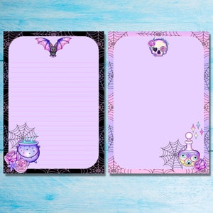 Magical Halloween A5 Letter Writing Paper, Cute Pastel Goth Stationery ...