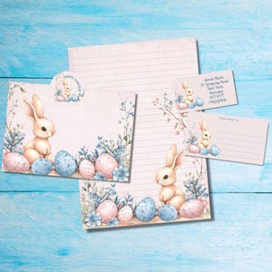Kit de cartas a juego para amigos por correspondencia de Egg Hunt, papel de escritura A5, sobres, etiquetas de dirección, etiquetas PDT y pegatinas redondas de Happy Mail