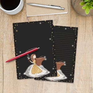 Magic Girl A5 letter writing paper, Dark stationery single sheets, Lined or unlined notepaper, pen pal supplies, Magical themed happy mail
