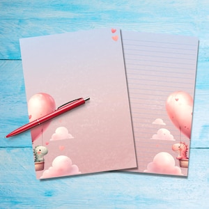 Carta da lettere Dino Love A5, Forniture per amici di penna, Fogli di cancelleria a righe o non a righe, Graziosa carta da lettere per posta ordinaria con o senza righe
