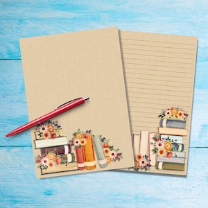 Summer Books Carta da lettere A5, Cartoleria Penpal Fogli singoli foderati o sfoderati, Carta acquerello con/senza righe
