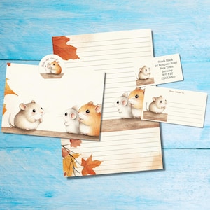 Kit de cartas para correspondencia de Autumn Meeting, papel A5, sobres, etiquetas de dirección, etiqueta PDT y pegatinas redondas para correo feliz.
