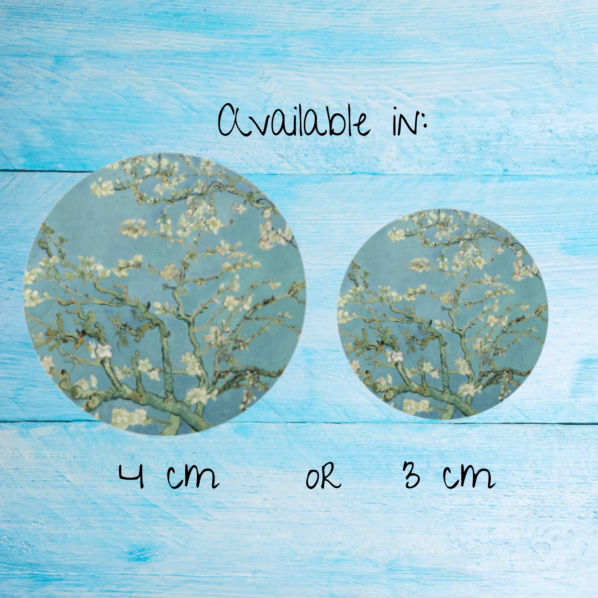 Almond Blossom Stickers Pack, Individually Cut Round Matte Envelope ...