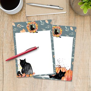 Feuilles à lettres de papeterie chats d'automne, fournitures pour correspondance, papier à lettres A5, joli papier à lettres d'automne avec ou sans lignes pour la correspondance