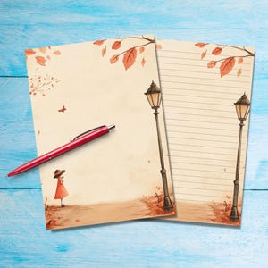 Carta da lettere A5 Waiting Girl, Forniture per amici di penna, Fogli di cancelleria a righe o non a righe, Carta da lettere carina con o senza righe