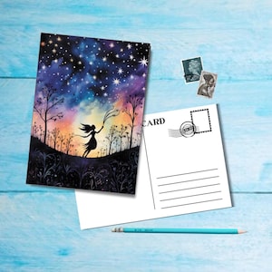 Pixies (n° 5), carte postale au format A6 avec coins arrondis, belle carte postale illustrée post-crossing 14,8 cm x 10,5 cm