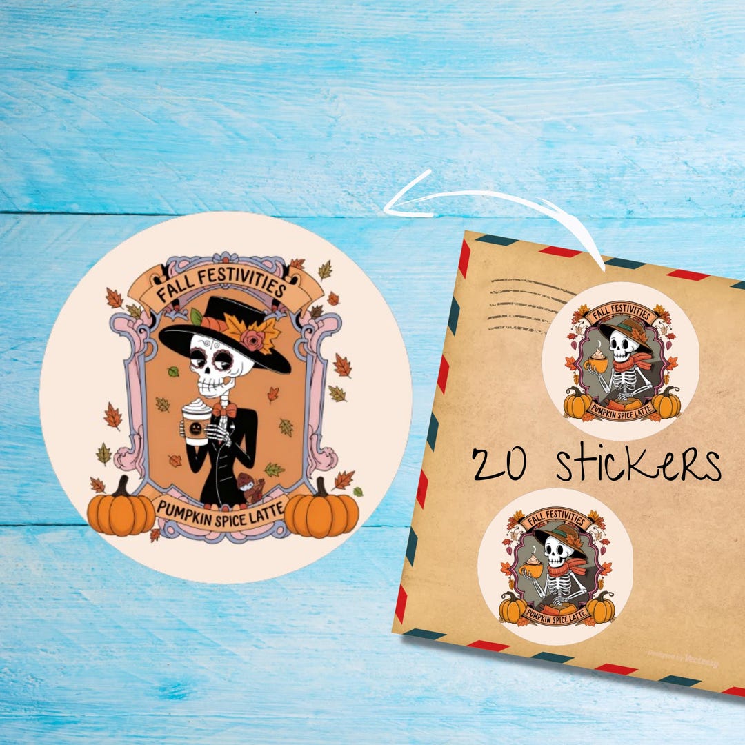 Fall Festivities Stickers Pack, Cute Individually Cut Round Matte Happy ...