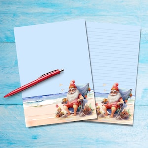 Papel para escrever cartas A5 das férias do Papai Noel, suprimentos para amigos por correspondência, folhas de papelaria com ou sem forro, papel para cartas bonito com / sem linhas