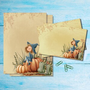Set "Zucca Strega", fogli di carta A5 e buste abbinate, pacco di lettere bianche o a righe, cancelleria per posta ordinaria, articoli per amici di penna