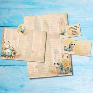 Kit de cartas para correo postal con amigos por correspondencia, papel de escritura A5, sobres, etiquetas de dirección, etiqueta PDT y pegatinas redondas de Happy Mail.