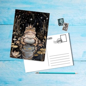 Carte postale Regal Animals Frog, carte postale magnifiquement illustrée au format A6 pour la traversée, carte postale unique avec impression d'art à encadrer