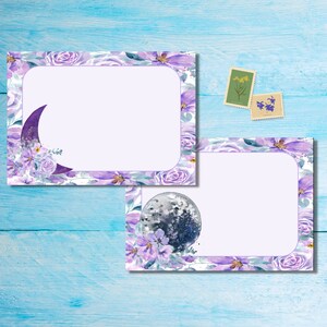 Paquete de 5 o 10 sobres con diseño de flores de luna, sobres de correo alegres para cartas a amigos por correspondencia, sobres de tamaño C6 para enviar por correo