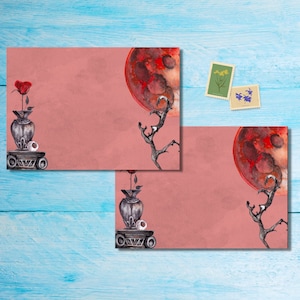 Buste Blood Moon confezione da 5 o 10, buste Happy Mail per lettere di amici di penna, buste postali formato C6