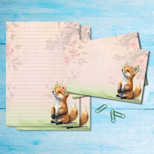 Set di cancelleria Spring Fox formato A5 con buste abbinate, graziosi articoli per amici di penna, kit per posta ordinaria, fogli a righe o non a righe.